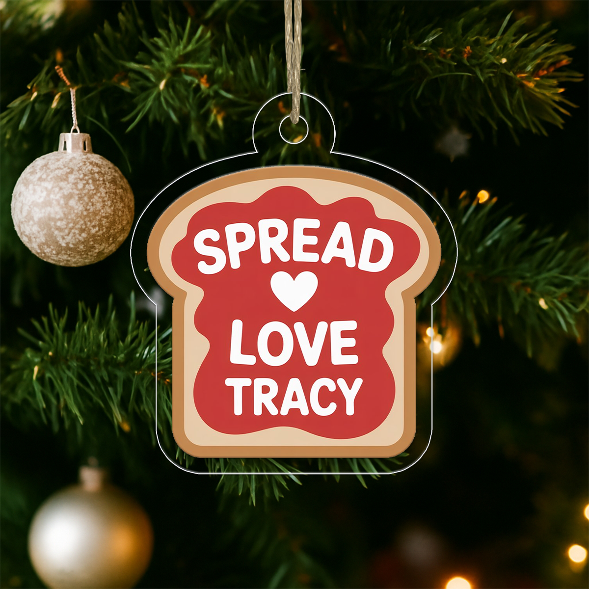 Personalized Spread Love Ornament, Custom Christmas Ornament, Romantic Holiday Decoration, Gift for Couple, Love Keepsake