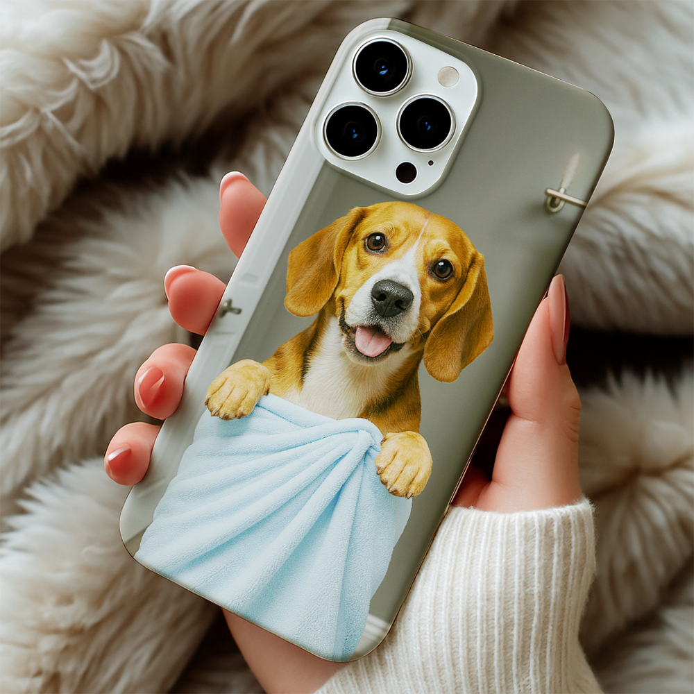 Custom Dog Photo In Bathroom Phone Case Dog Lover Gifts