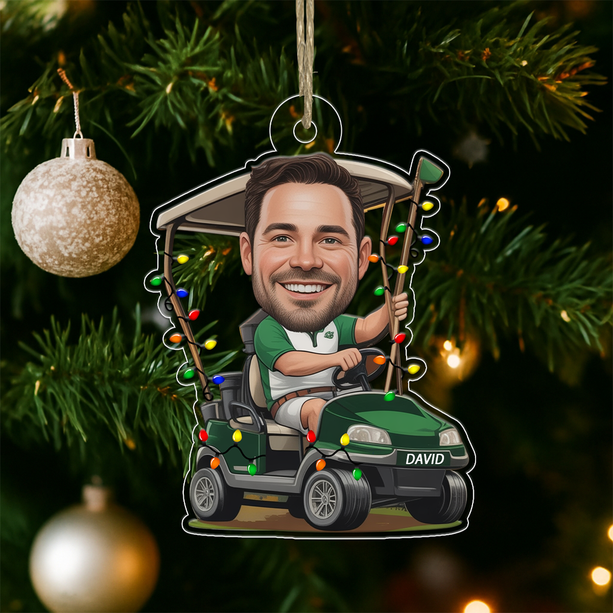 Custom Photo Golf Player Acrylic Ornament Christmas Gift