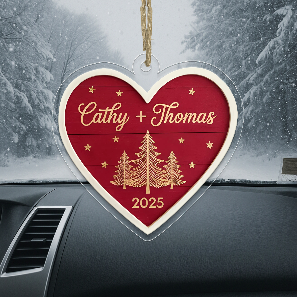 Personalized Our First Christmas Ornament, Custom Couple Ornament for Newlyweds, Engagement Gift, Wedding Anniversary Holiday Keepsake