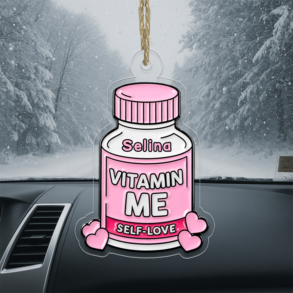 Personalized Vitamin Me Self Love Ornament, Custom Christmas Ornament, Funny Self Care Ornament, Mental Health Gift, Couple Ornament