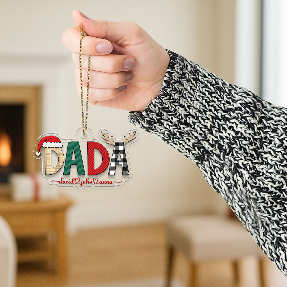 Custom Name Kids Dada For Dad Xmas