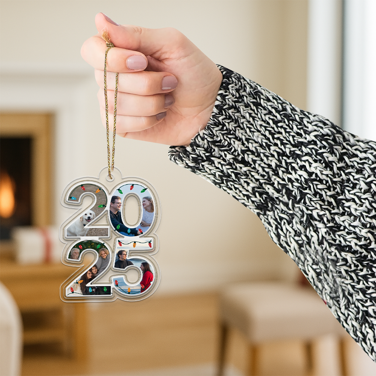 Custom Photo What A Year - Personalized Custom Shaped Acrylic Ornament