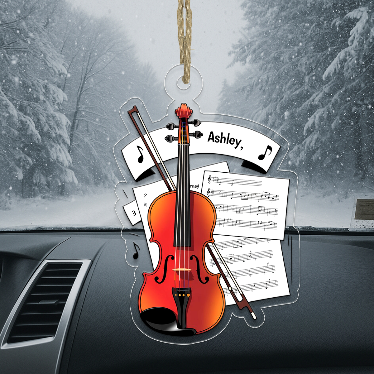 Personalized Music Violin Ornament, Custom Christmas Ornament, Music Teacher Gift, Violin Player Ornament, Orchestra Holiday Keepsake