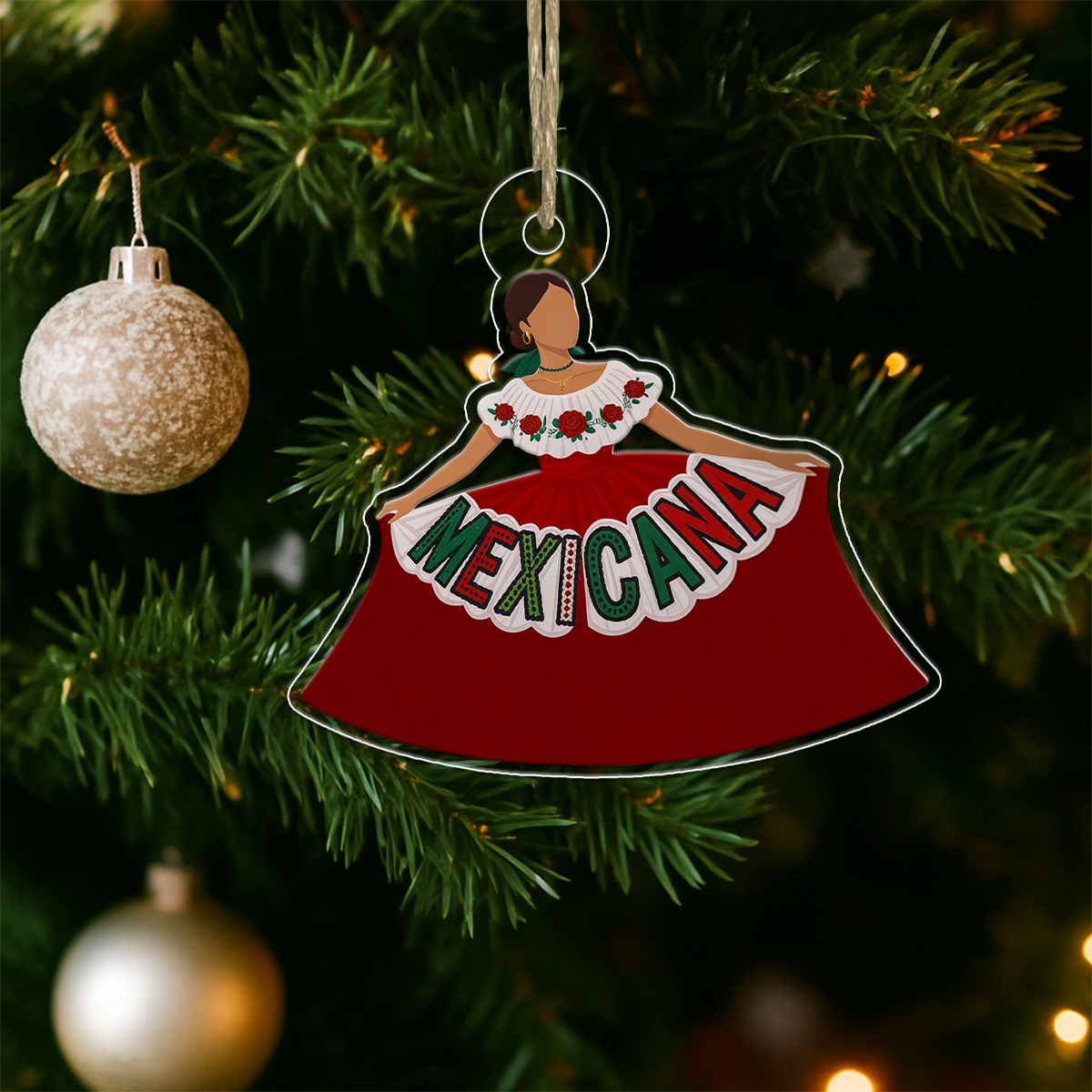 Personalized Mexicana Acrylic Ornament Christmas Gift