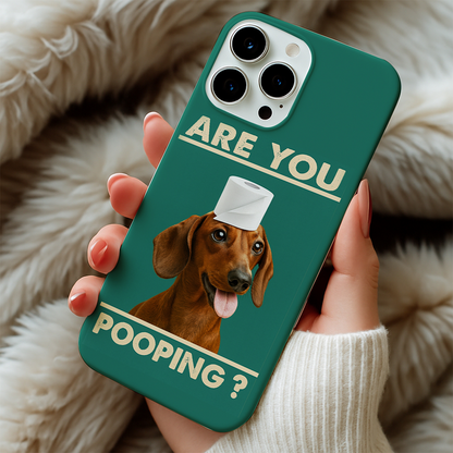 Custom Photo Funny Dog In Bathroom Phone Case