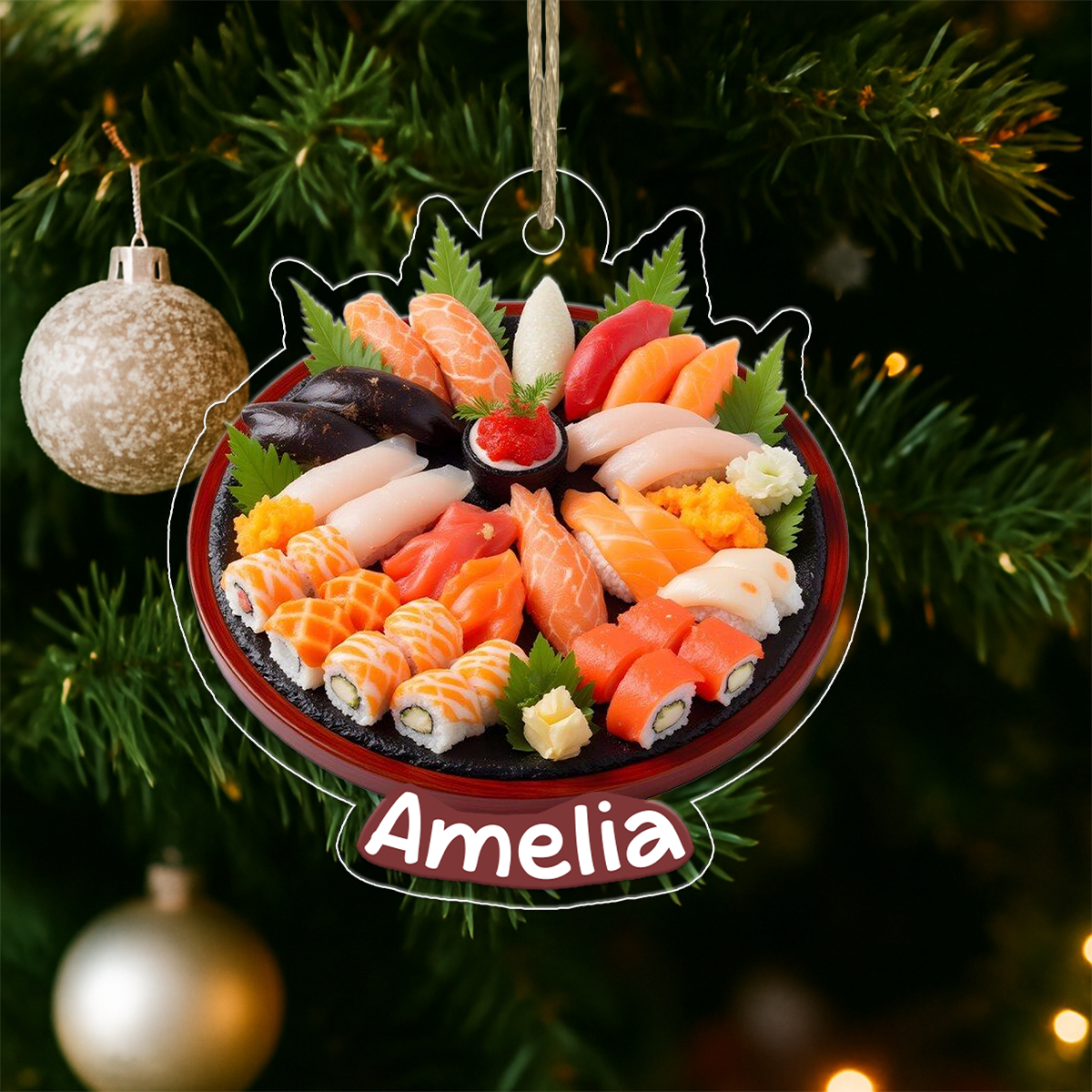 Sushi Set Christmas Japanese Food Acrylic Ornament Christmas Gift