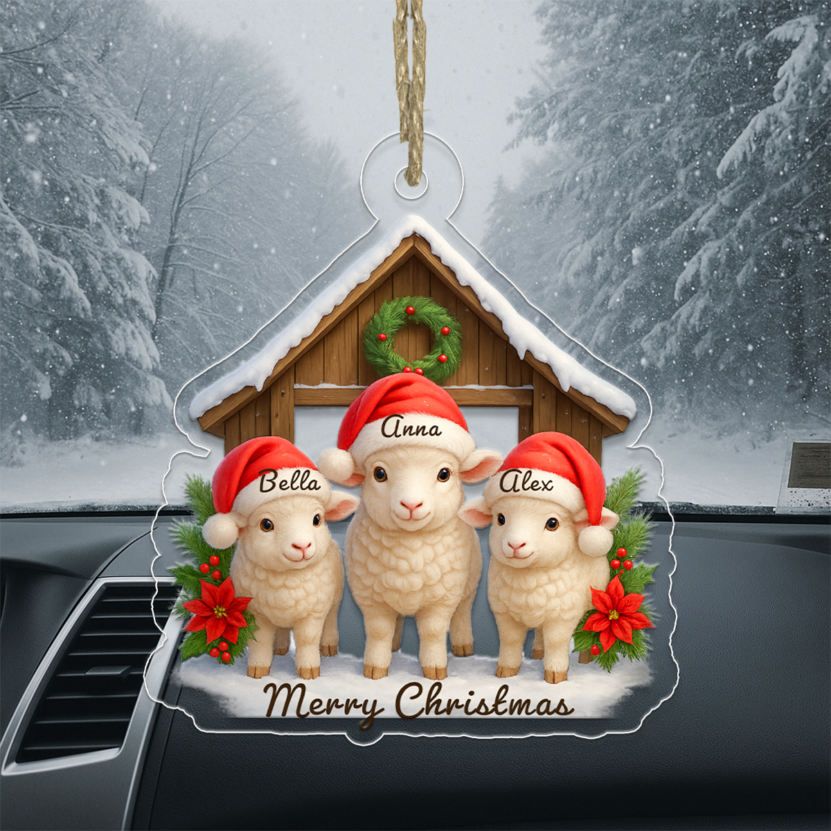 Custom Name Farmer Sheep Xmas