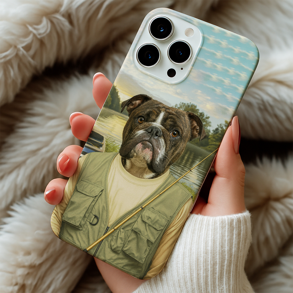 Custom Photo Fisherman Dog Phone Case