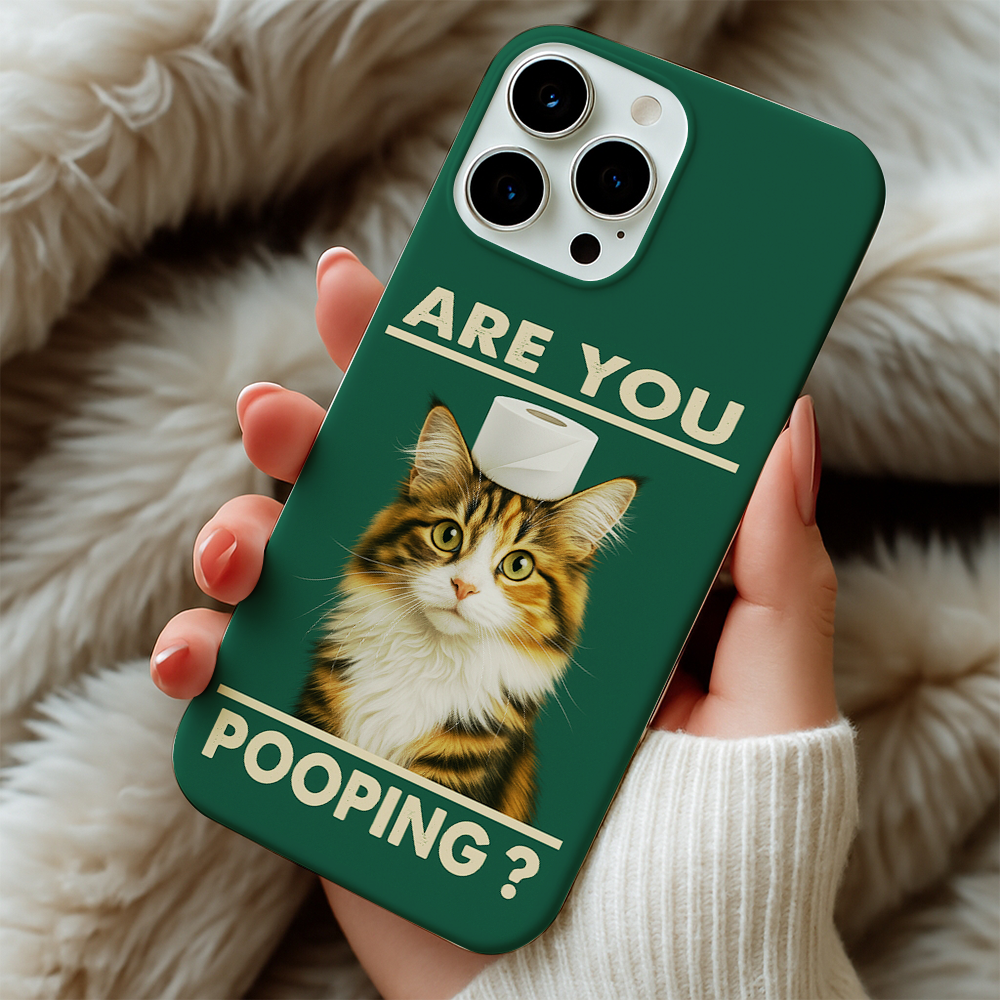 Custom Photo Funny Cat In Bathroom Phone Case