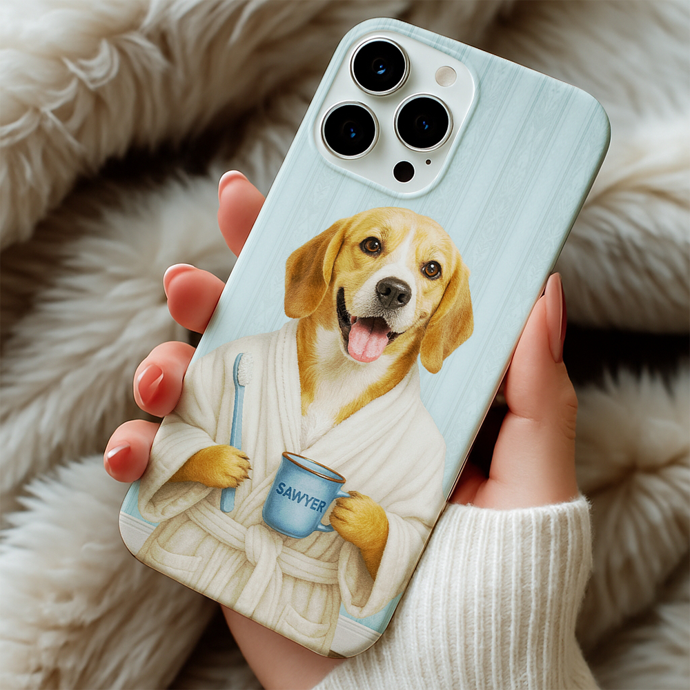 Custom Photo Dog Bathroom Phone Case