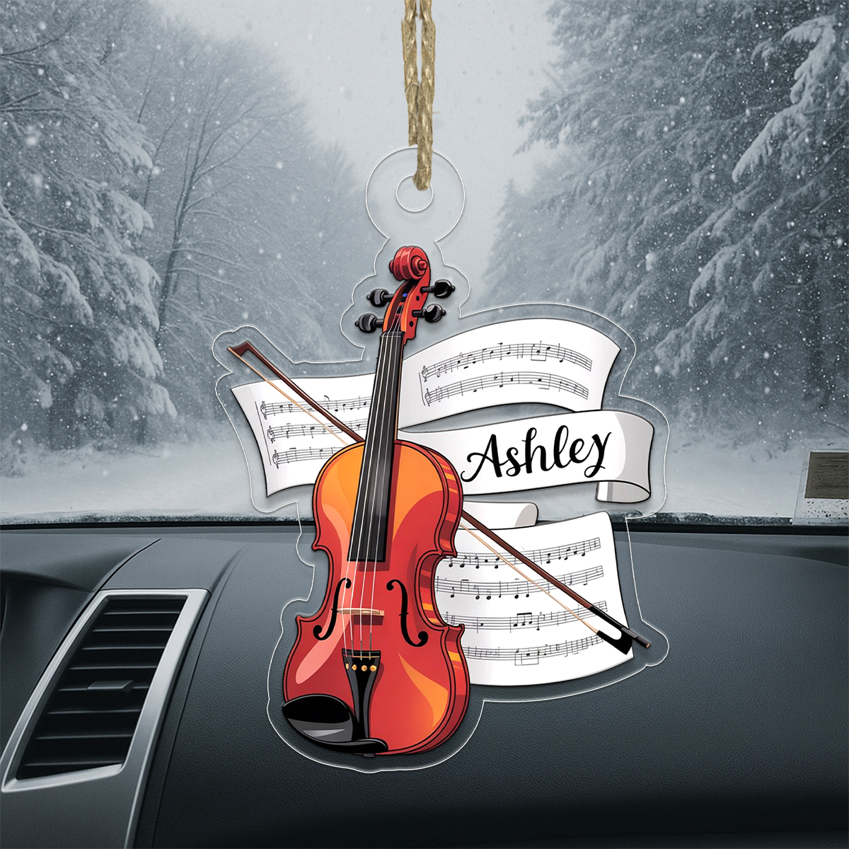 Personalized Music Violin Acrylic Ornament, Custom Christmas Ornament, Music Gift, Violin Player Ornament, Orchestra Holiday Keepsake