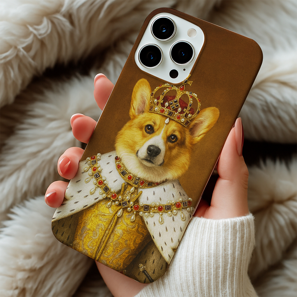 Custom Photo Crowned Queen Dog Phone Case Gift For Dog Lovers
