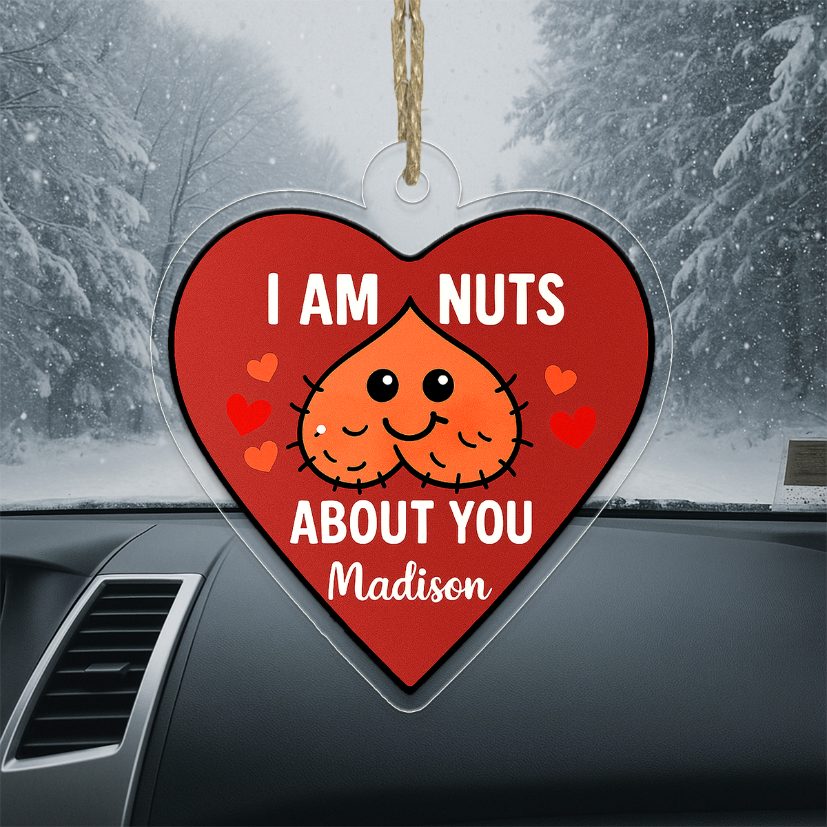 Personalized I Am Nuts About You Ornament, Custom Couple Ornament, Funny Love Gift, Adult Ornament, Peanut Love Gift