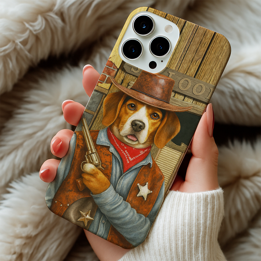 Custom Photo Dog Cowboy Phone Case