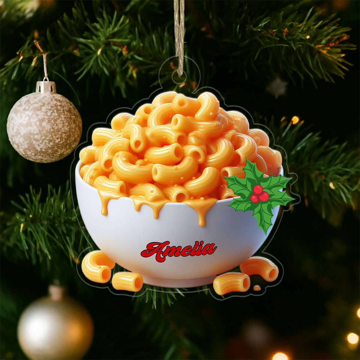 Baked Macaroni and Cheese Acrylic Ornament Christmas Gift