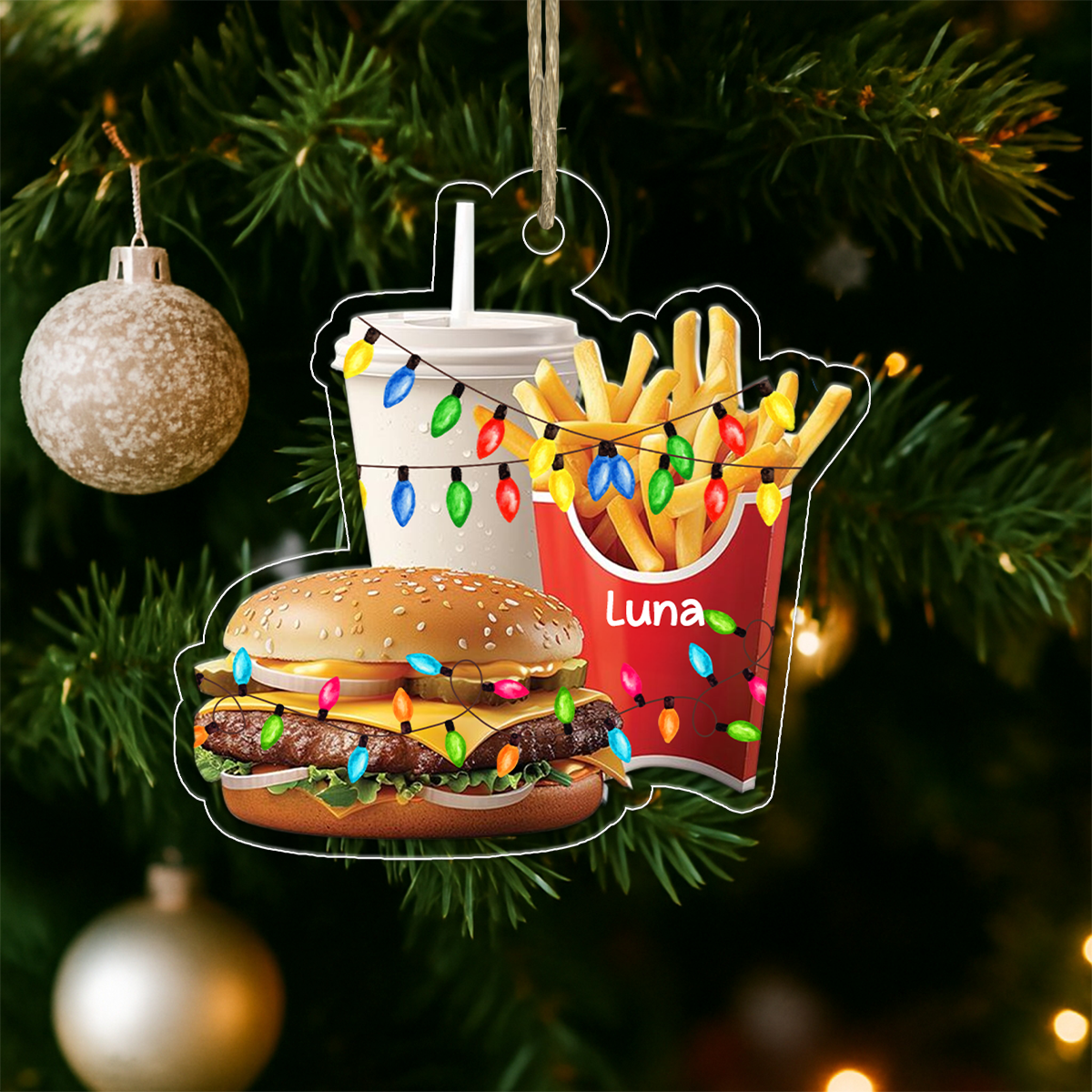 Custom Name Fast Food Combo Holiday