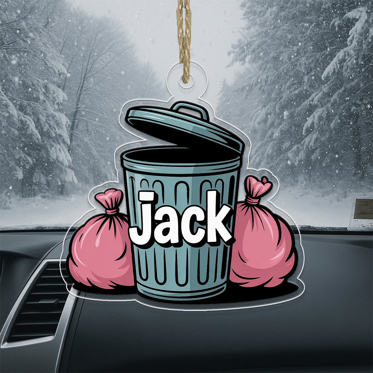 Personalized You Are Trash Funny Ornament, Custom Gag Gift Ornament, Naughty Christmas Ornament, Joke Ornament for Friend, Humor Ornament