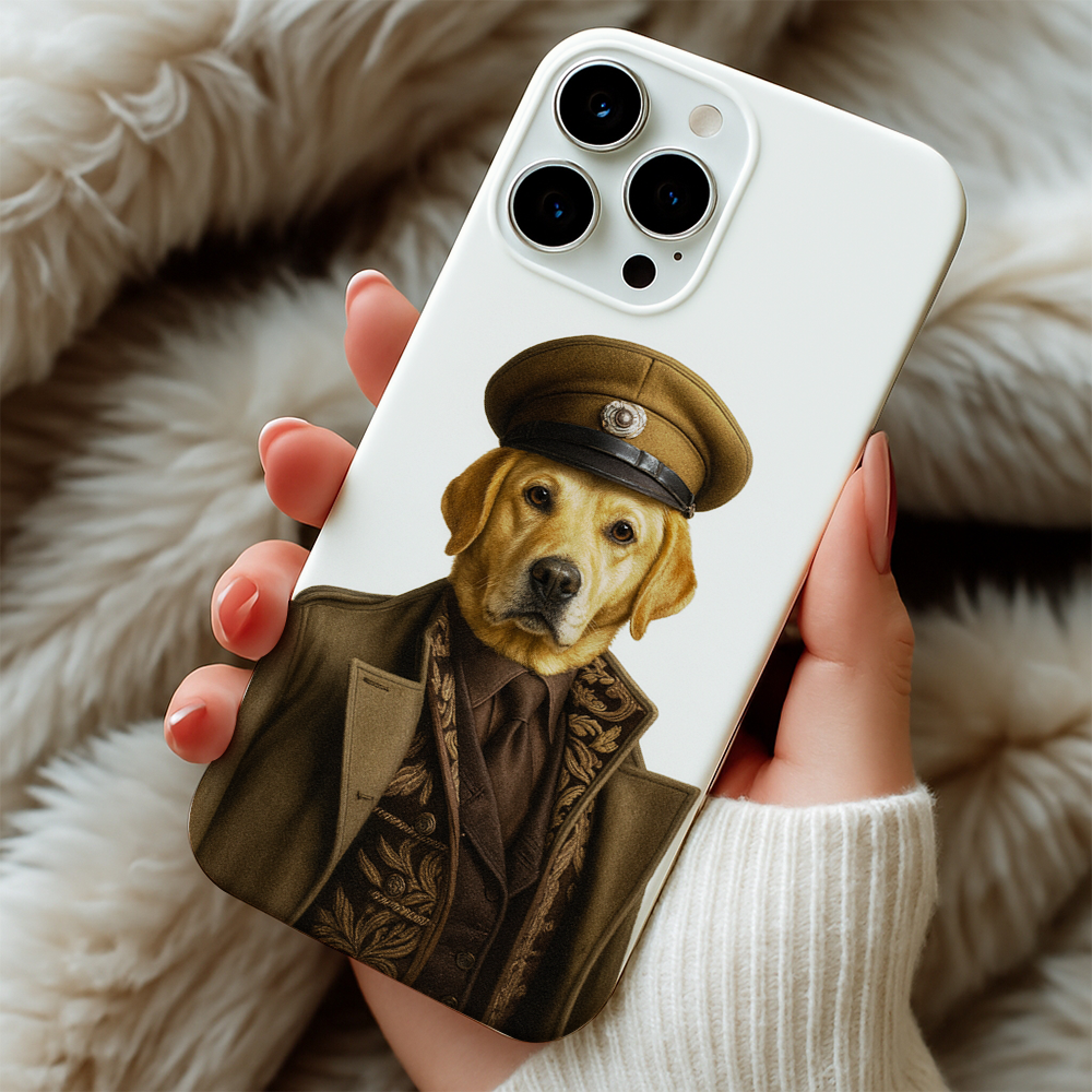 Custom Photo Captain Dog Phone Case