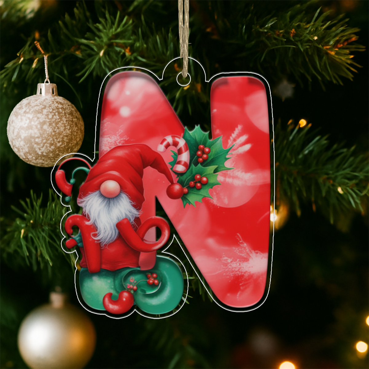 Letter N Acrylic Ornament Acrylic Ornament Christmas Gift