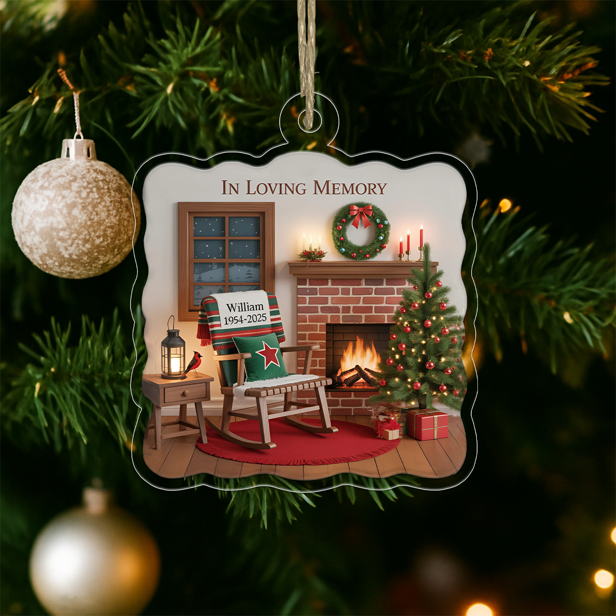 Personalized Memorial Sympathy Acrylic Ornament Christmas Gift