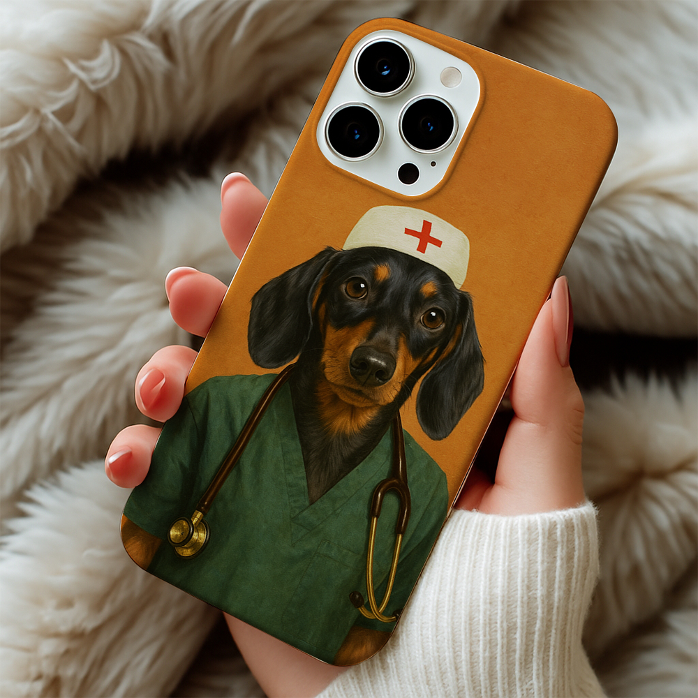 Custom Photo Nurse Dog Phone Case Gift For Dog Lovers
