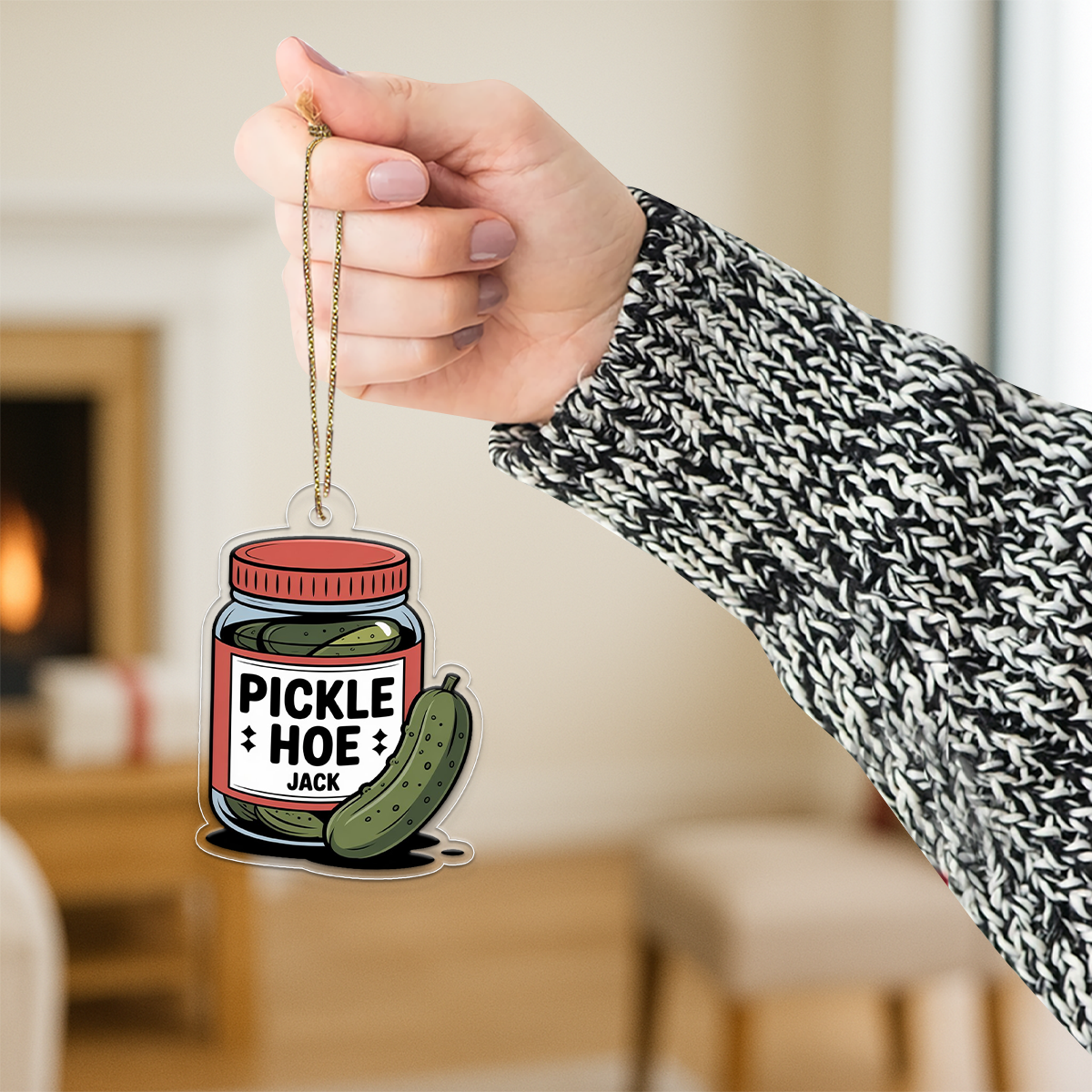 Personalized Pickle Hoe Ornament2