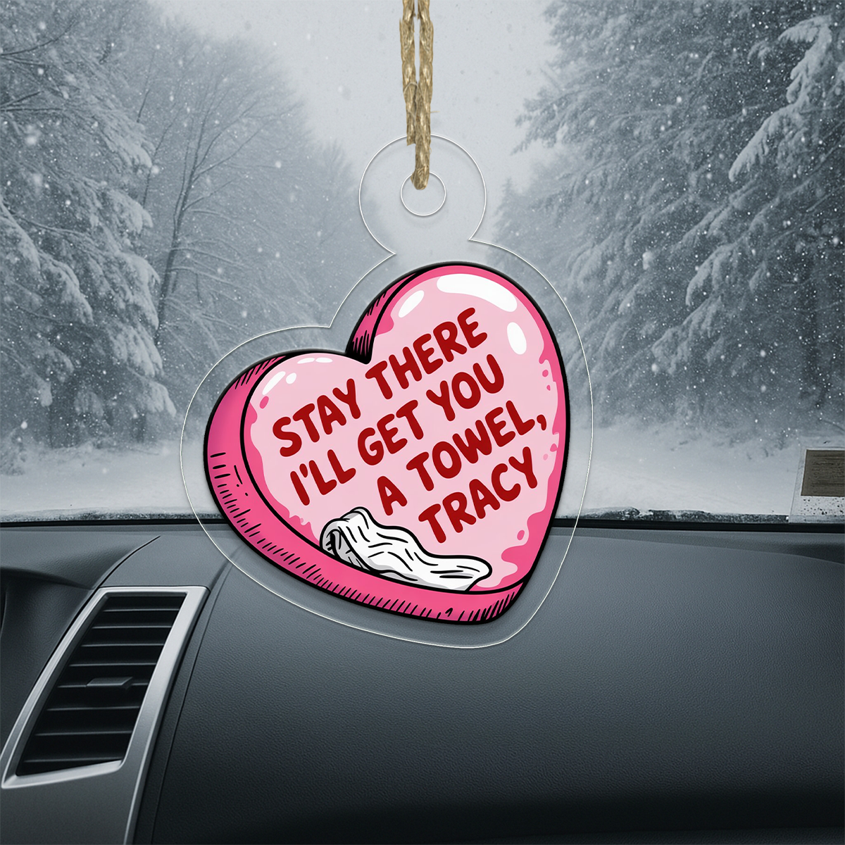 Personalized Stay There I'll Get You A Towel Ornament, Funny Couple Ornament, Custom Bathroom Humor Ornament, Naughty Christmas Gag Gift