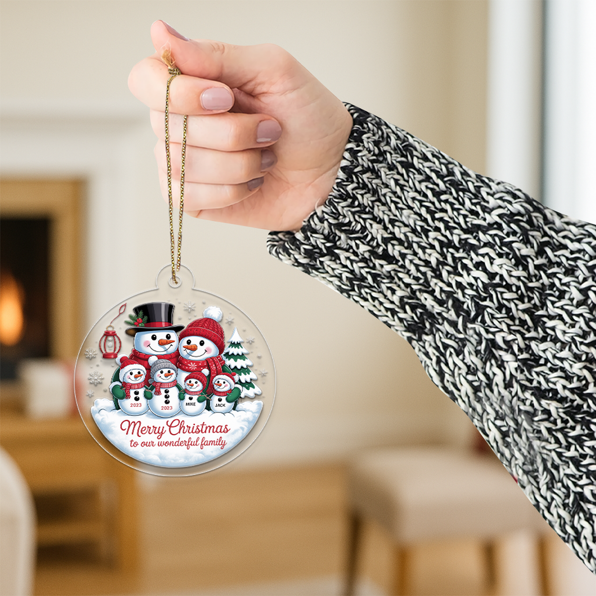 Custom Snowman Xmas Ornament2
