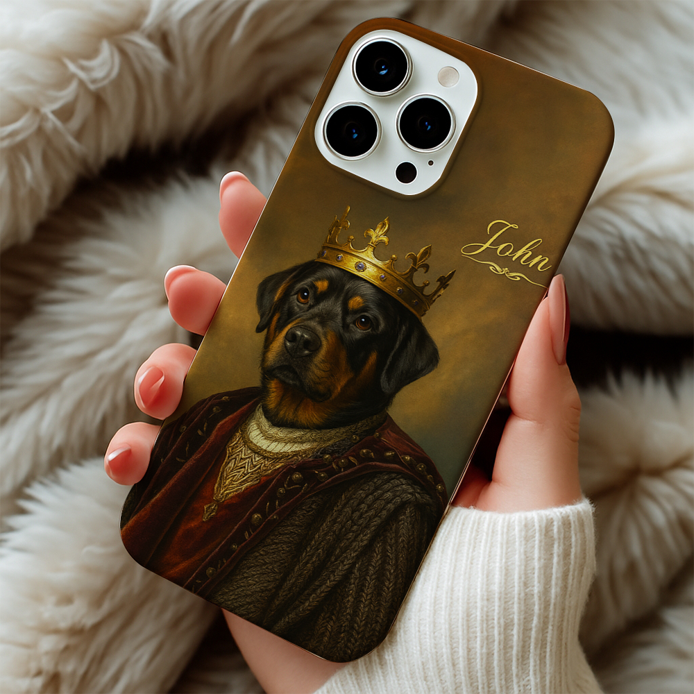 Custom Photo Crown King Dog Phone Case Gift For Dog Lovers