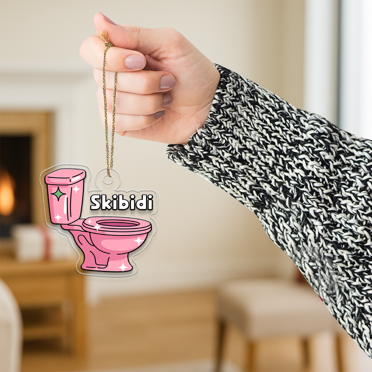 Funny Skibidi Toilet Acrylic Ornament, Toilet Christmas Ornament, Meme Ornament, Gag Gift for Teen Kids, Holiday Decoration