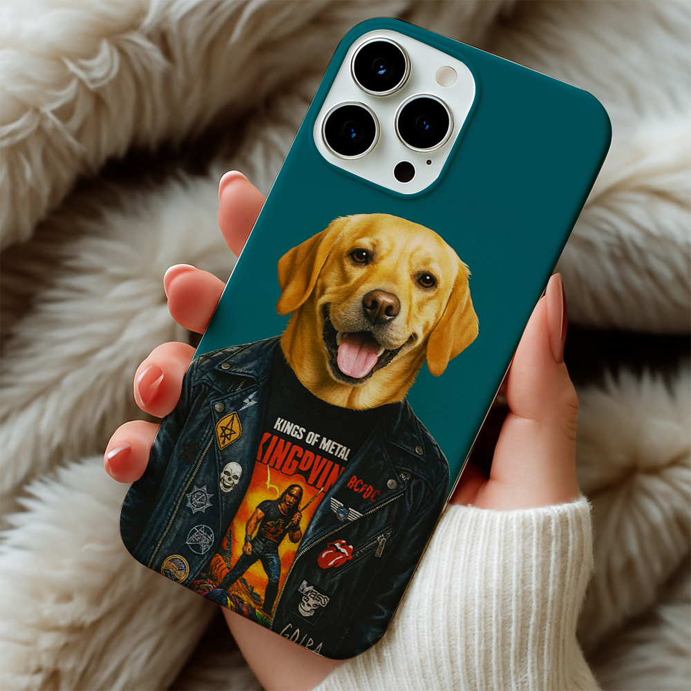 Custom Photo Dog Rock n Roll Phone Case Gift For Dog Lovers
