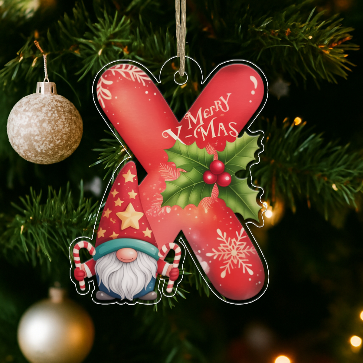 Christmas Initial Letter Ornament Acrylic Ornament Christmas Gift
