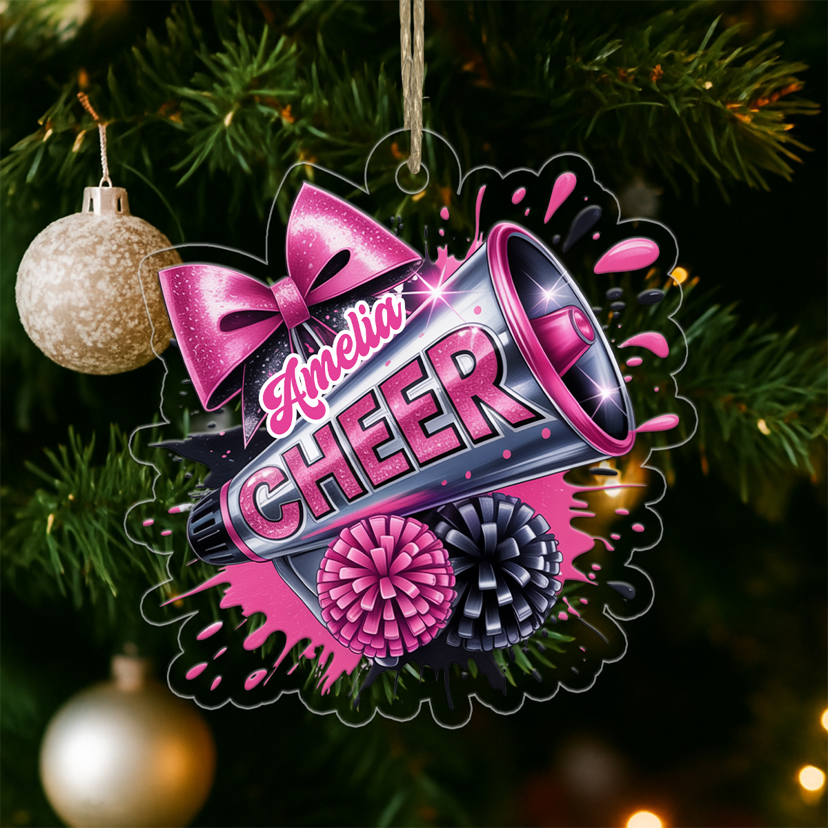 Custom Name Cheerleader For Girl Acrylic Ornament Christmas Gift