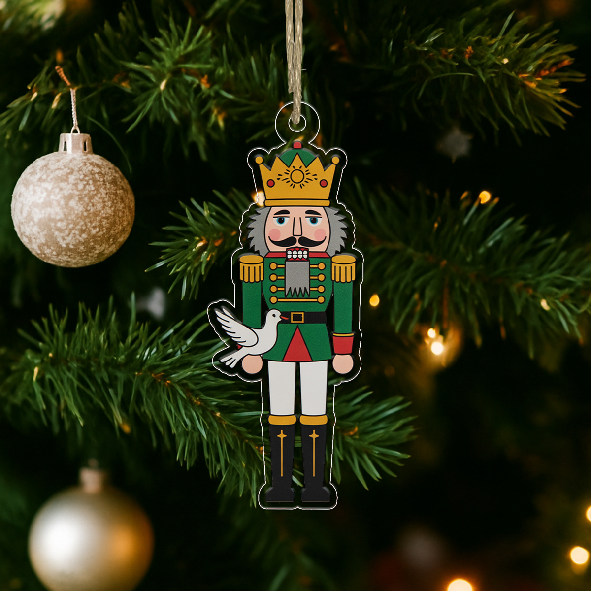 Nutcracker Dove Bird Acrylic Ornament Christmas Gift