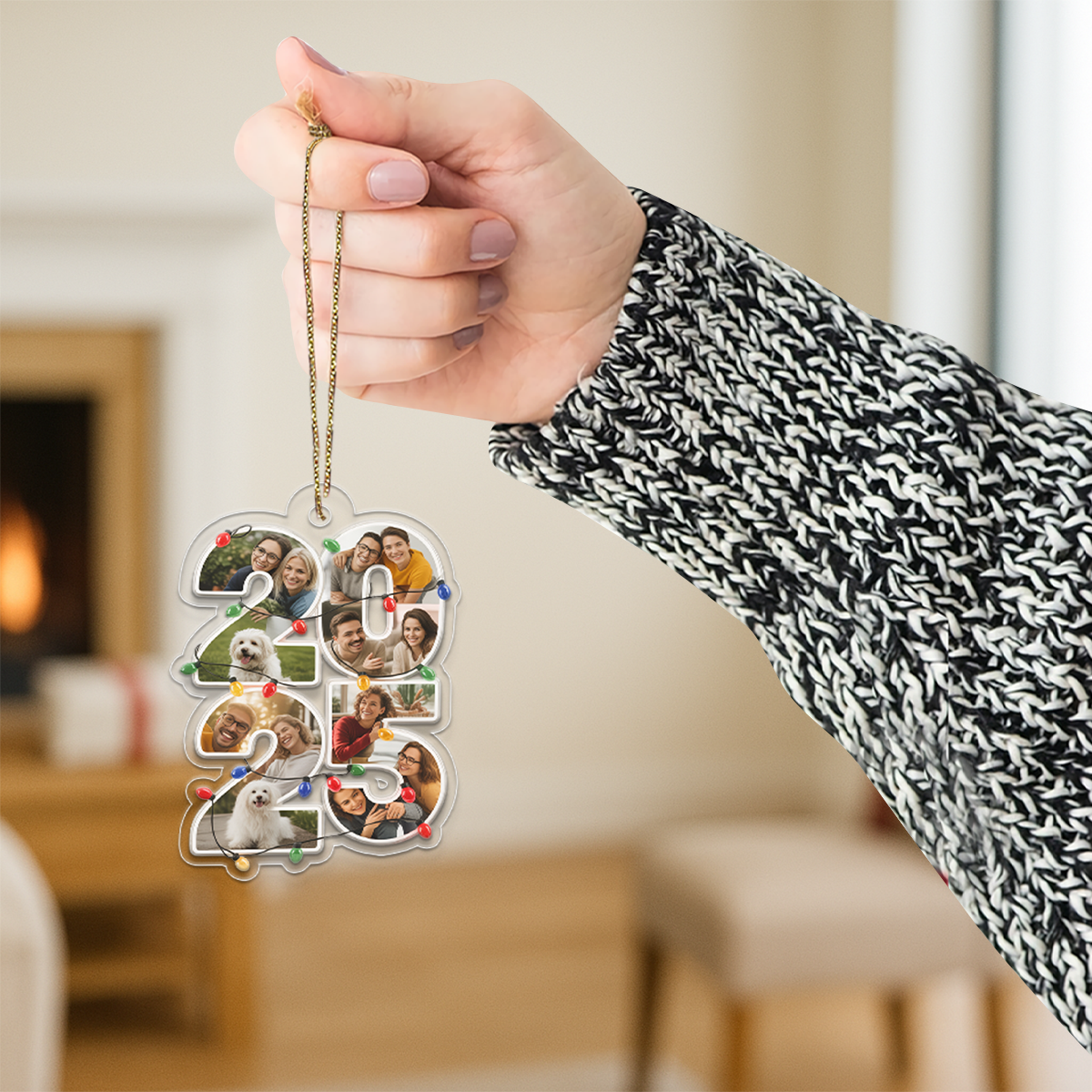 Custom Photo What A Year - Personalized Custom Shaped Acrylic Ornament2