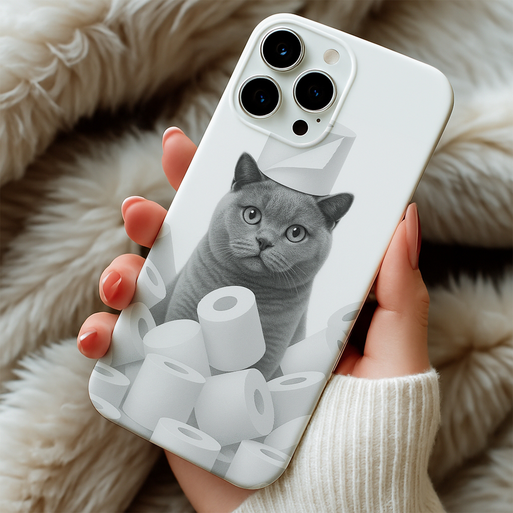 Custom Photo Cat Bathroom Phone Case