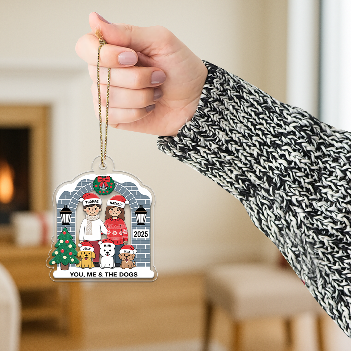 Personalized Farmhouse Couple Christmas Ornament4