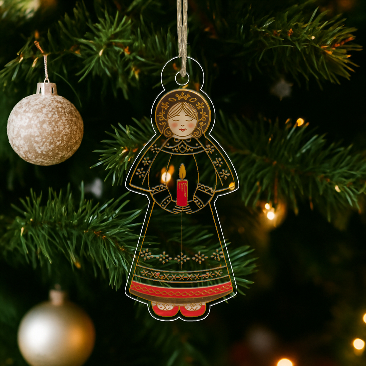St. Lucia Ornament 2 Acrylic Ornament Christmas Gift