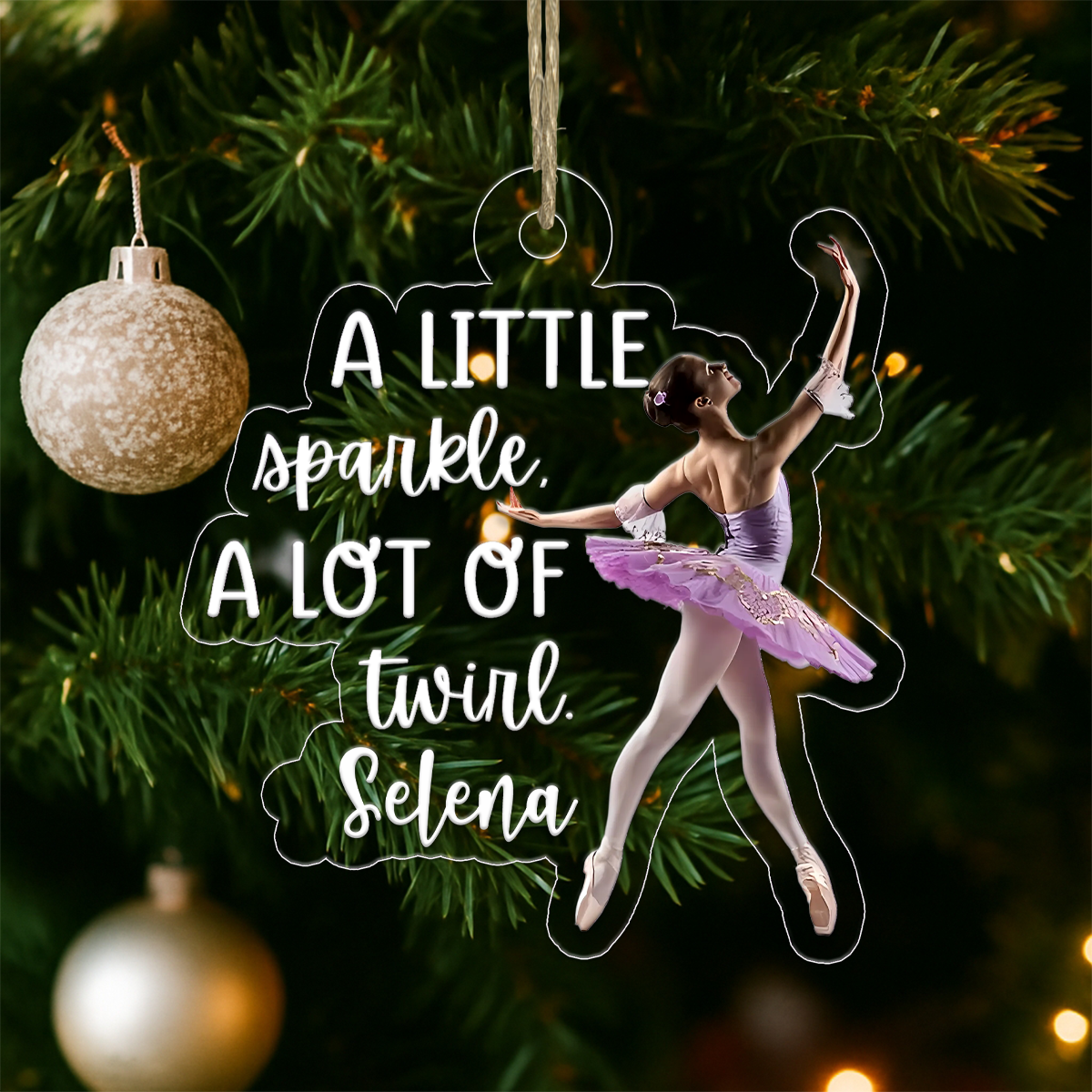 Custom Name Ballet Girl Acrylic Ornament Christmas Gift