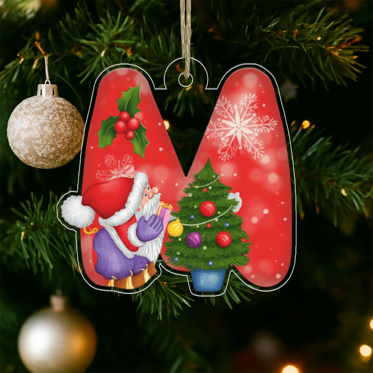 Letter M Acrylic Ornament Acrylic Ornament Christmas Gift