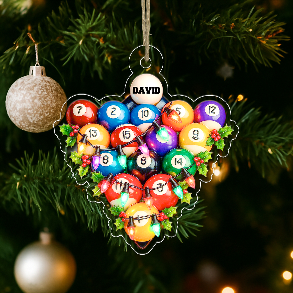 Custom Name Billiard Xmas