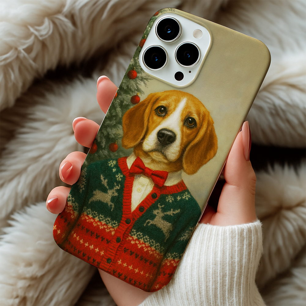 Custom Photo Christmas Dog Phone Case Gift For Dog Lovers