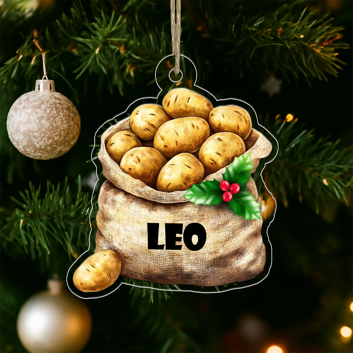 Custom Name Potato For Farmer Acrylic Ornament Christmas Gift