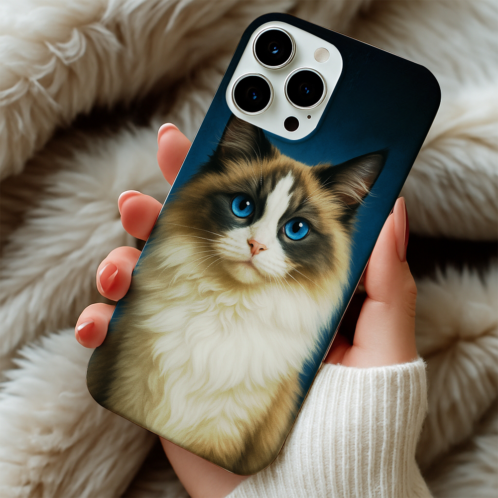 Custom Cat Deep Blue Phone Case