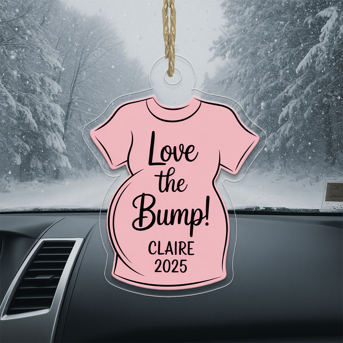Personalized Love the Bump Ornament, Custom Pregnancy Ornament, Mom To Be Gift, Expecting Parents Ornament, Baby Announcement Keepsake