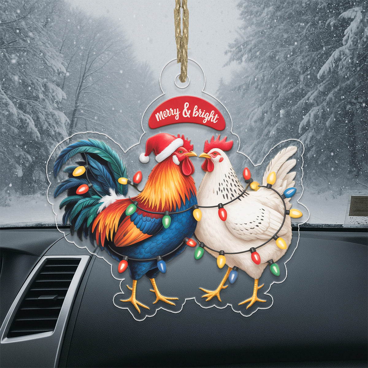 Customized Chicken Christmas Ornament for Farmer