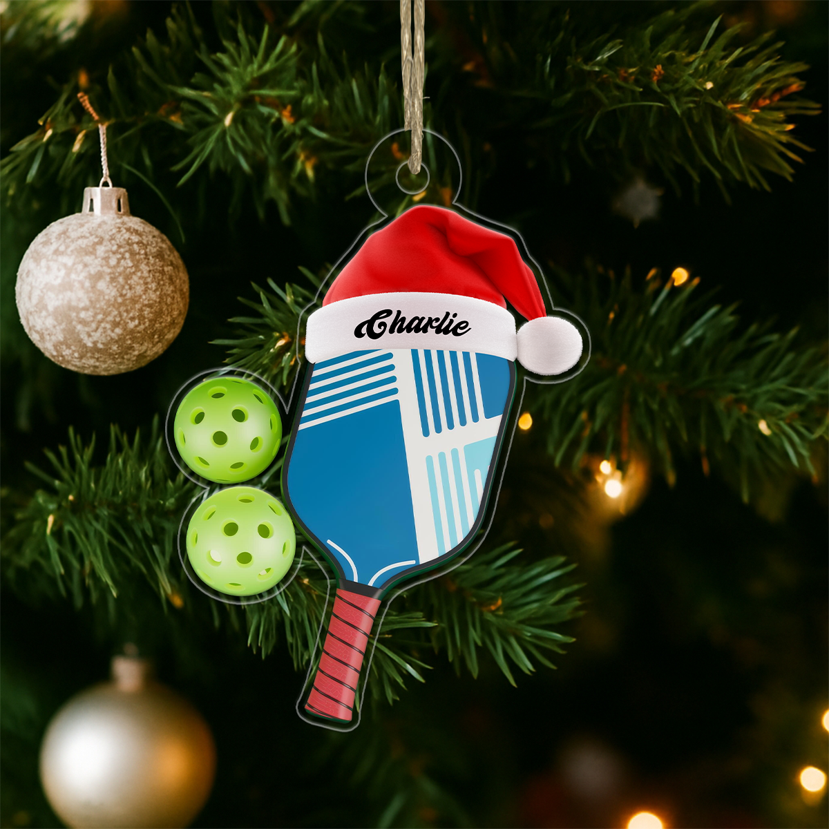 Pickleball Acrylic Ornament Christmas Gift
