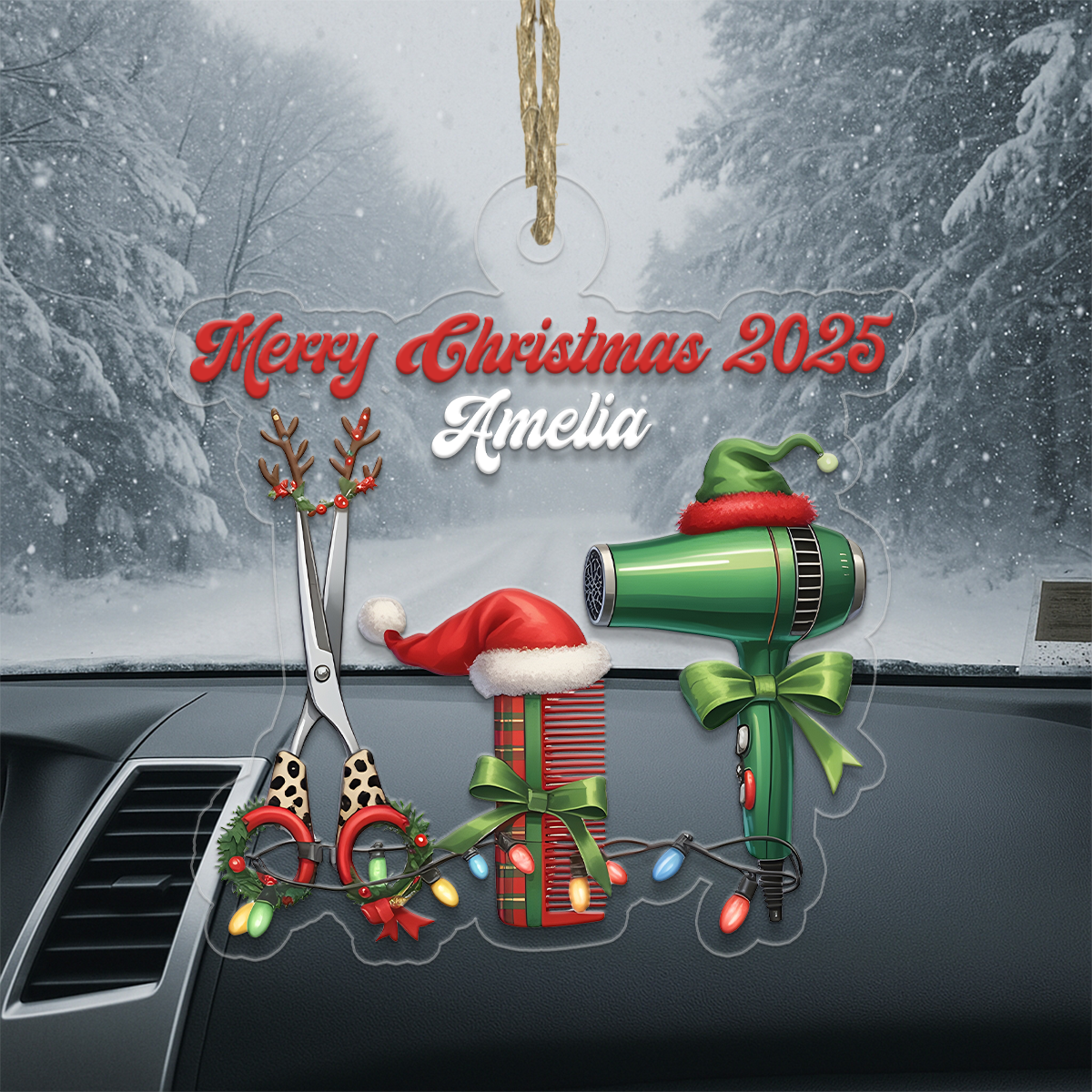 Custom Name Hair Stylist Xmas