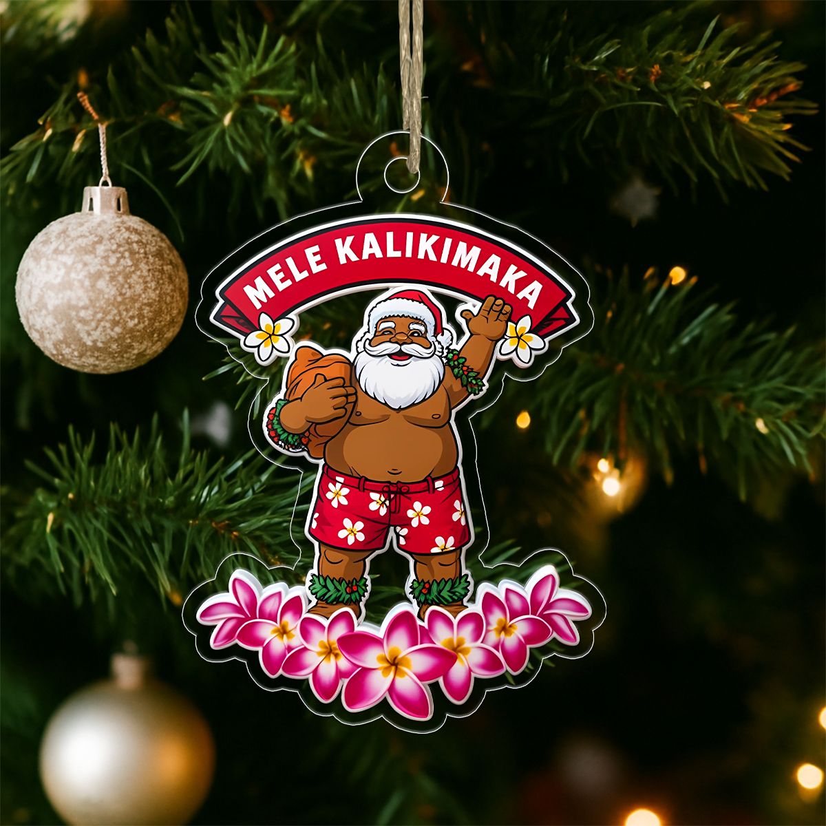 Hawaii Aloha Santa Christmas Plumeria